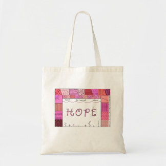 Hope Word Art with Doodles in Shades of Pink Tote Bag