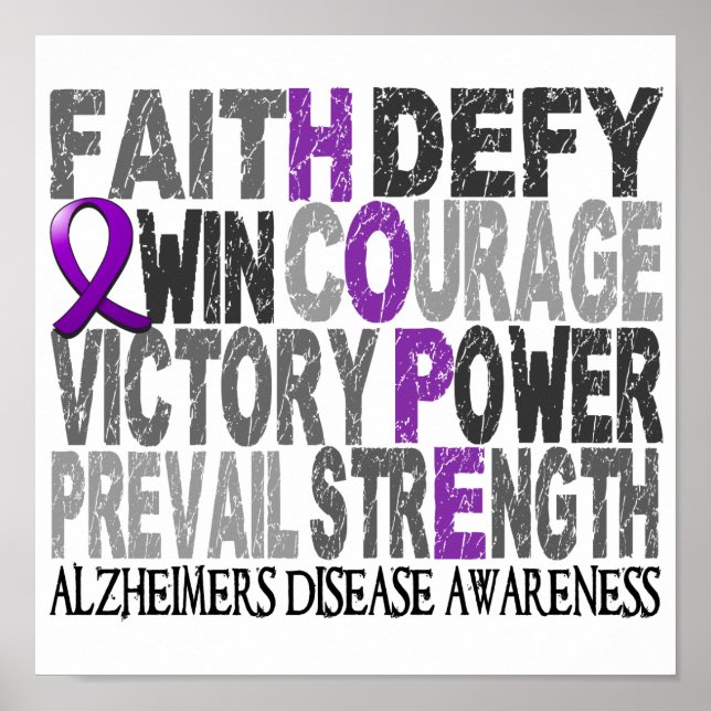 Hope Word Collage Alzheimer's Disease Poster (Front)