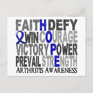 Hope Word Collage Arthritis Postcard