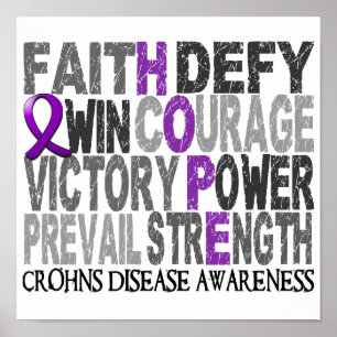 Hope Word Collage Crohn's Disease Poster