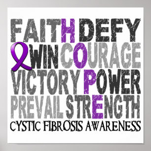 Hope Word Collage Cystic Fibrosis Poster