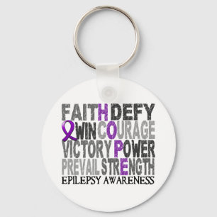Hope Word Collage Epilepsy Key Ring