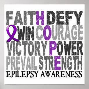 Hope Word Collage Epilepsy Poster