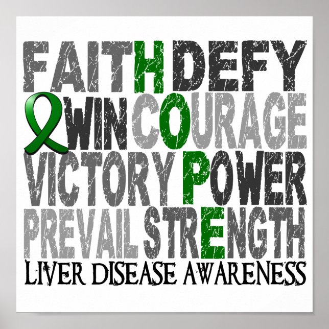 Hope Word Collage Liver Disease Poster (Front)