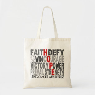 Hope Word Collage Lung Cancer Tote Bag