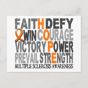 Hope Word Collage Multiple Sclerosis Postcard