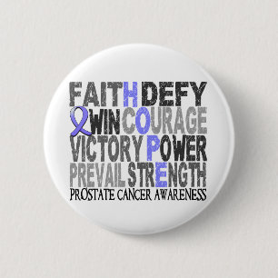 Hope Word Collage Prostate Cancer 6 Cm Round Badge