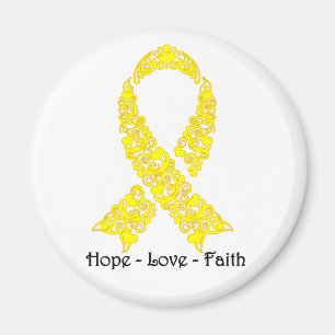 Hope Yellow Awareness Ribbon Magnet