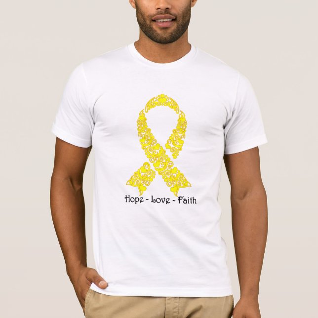 Hope Yellow Awareness Ribbon T-Shirt (Front)