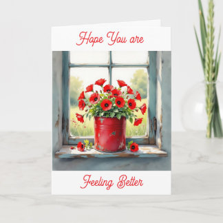 Hope you are Feeling Better | Red Poppies Card