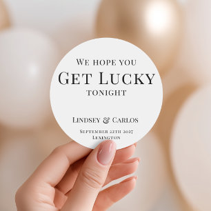 Hope You Get Lucky Wedding Lottery Classic Round Sticker