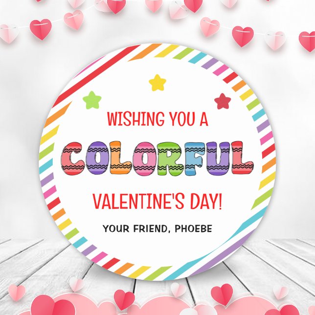 Hope You Have A Colourful Valentines Day Stickers (Hope You Have A Colorful Valentines Day Stickers)
