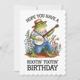 Hope You Have A Rootin' Tootin' Birthday Frog Holiday Card