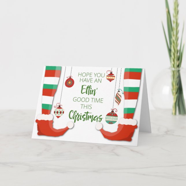 hope you have an elfin good time this christmas card (Front)