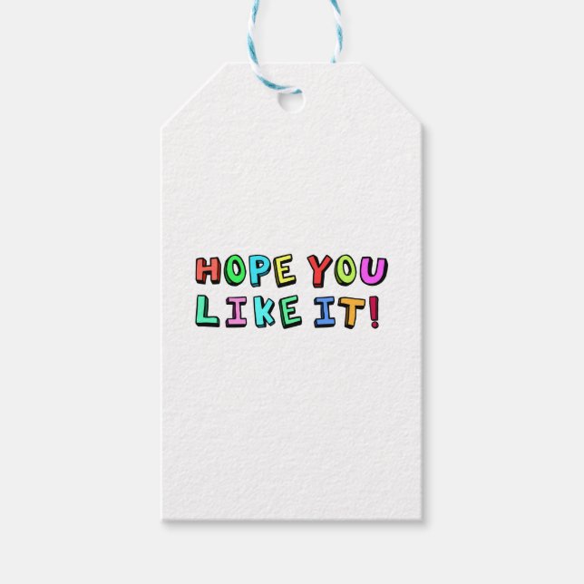 Hope you  like it gift tags (Front)