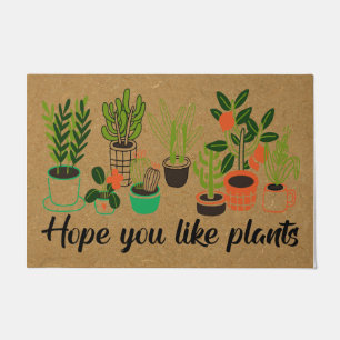 Hope You Like Plants Doormat, Cactus Doormat Gift