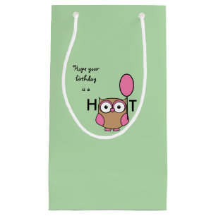 Hope Your Birthday is a Hoot Cartoon Owl Small Gift Bag