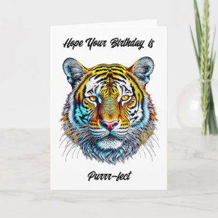 Hope Your Birthday is Purrr-fect! Tiger Themed Card