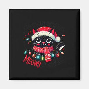 Hope Your Christmas Is Meowy And Bright Funny Sant Magnet