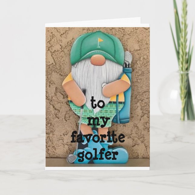 HOPE YOUR CHRISTMAS *IS UP TO PAR* FAV GOLFER HOLIDAY CARD (Front)