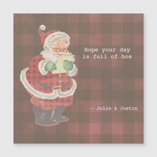 Hope your day is full of hos xmas joke magnet card (Front)