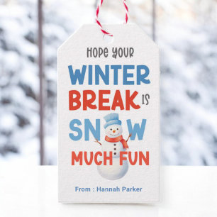 Hope Your Winter Break is Snow Much Fun Students Gift Tags