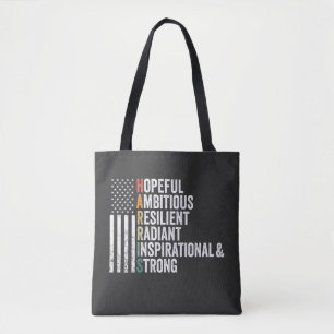 Hopeful Ambitious Resilient Radiant Harris Walz Tote Bag