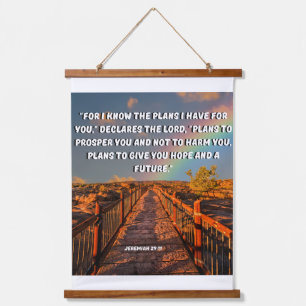 Hopeful Bible Verse Jeremiah 29:11  Hanging Tapestry