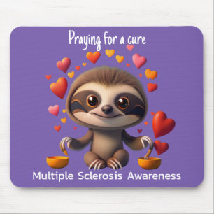 Hopeful hearts surrounding baby sloth MS landscape Mouse Pad