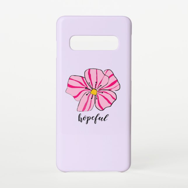 Hopeful Pink Floral Phone Case (Back)