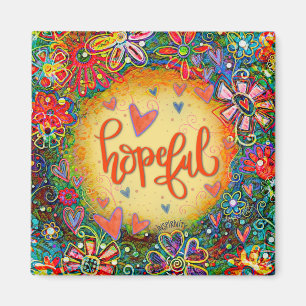 Hopeful Pretty Colourful Flowers Modern Inspirivit Magnet