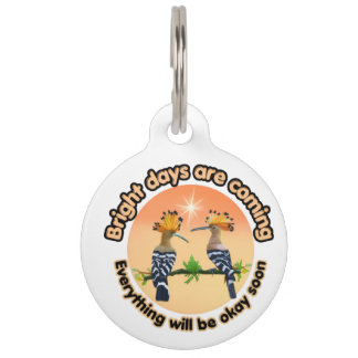 Hopeful Sunrise Hoopoe Birds- Bright Days Pet Tag