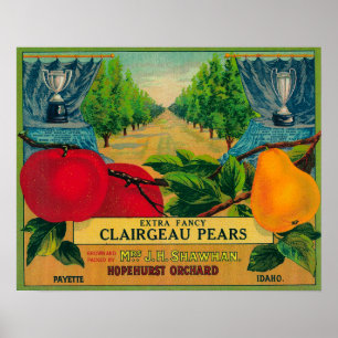 Hopehurst Pear Crate LabelPayette, ID Poster