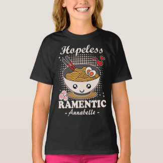 Hopeless Ramentic | Funny Romantic Ramen - Black  T-Shirt