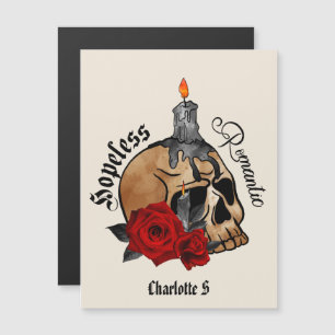Hopeless Romantic – Gothic Skull, Red Rose