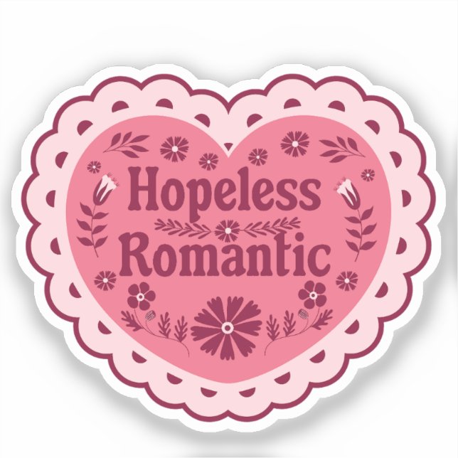 Hopeless Romantic Reader Bookish Book Lover  (Front)