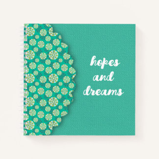 Hopes and Dreams Boho Mint Notebook