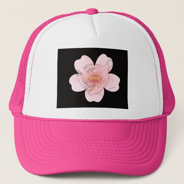 HOPES! – portrait floral minimal Trucker Hat (Front)