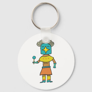 Hopi Doll Blue Star Kachina Key Ring