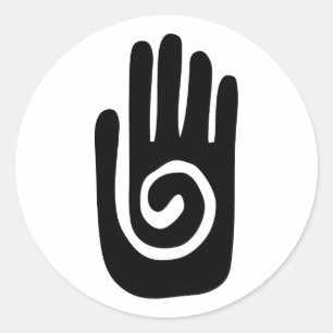 Hopi Hand symbol heal spiral palm native american  Classic Round Sticker
