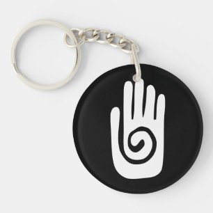 Hopi Hand symbol heal spiral palm native american Key Ring