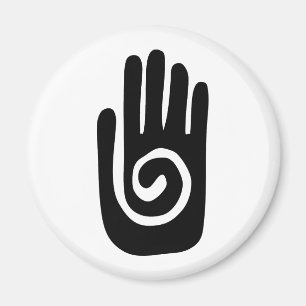 Hopi Hand symbol heal spiral palm native american Magnet