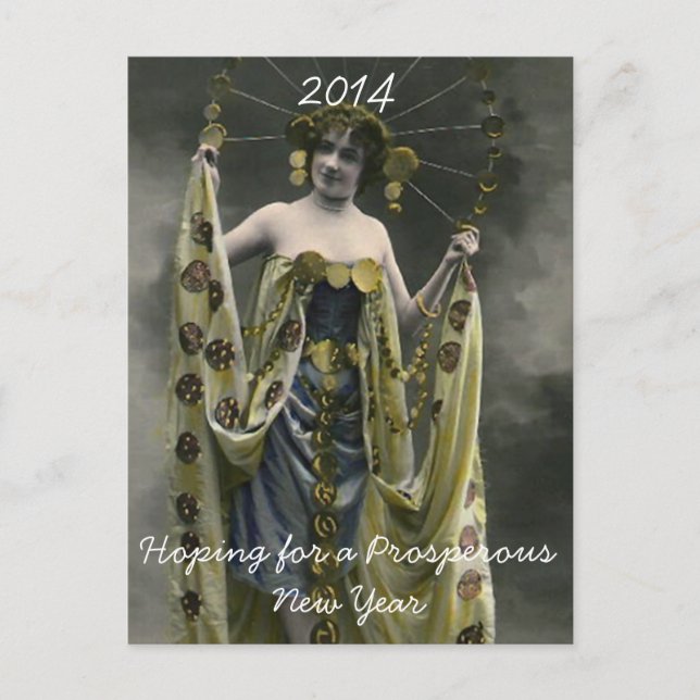 Hoping for a Prosperous New Year Holiday Postcard (Front)
