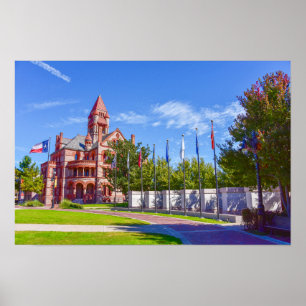 Hopkins County Courthouse, Veterans Memorial Texas Poster