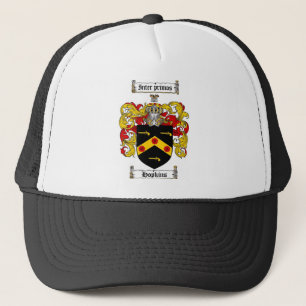 HOPKINS FAMILY CREST - HOPKINS COAT OF ARMS TRUCKER HAT