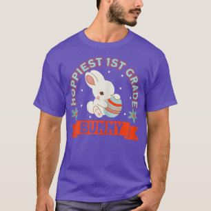 Hoppiest 1st Grade Bunny Egg Hunter Spring Easter T-Shirt