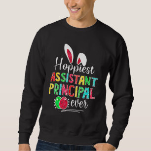 Hoppiest Assistant Principal Ever Bunny Ear Red Pl Sweatshirt