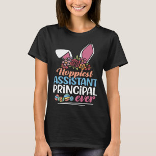 Hoppiest Assistant Principal Ever Bunny Ear Red Pl T-Shirt