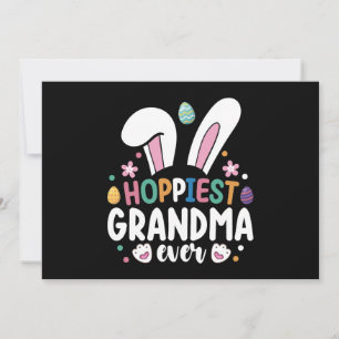 Hoppiest Grandma Ever Mum Family Easter Bunny Eggs Invitation