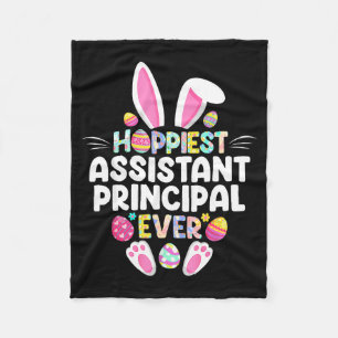 Hoppiest Istant Principal Ever Funny Easter Day Fleece Blanket